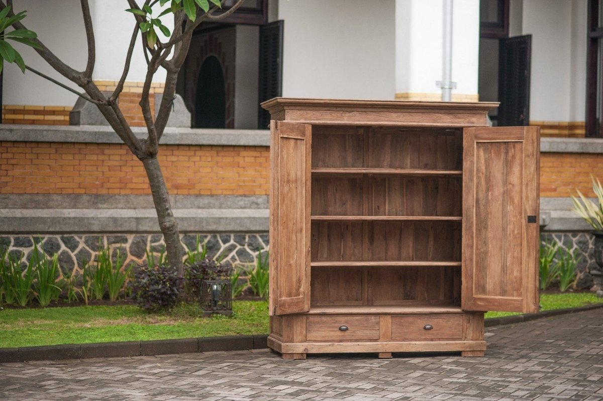 Teakholz Schrank 170cm Altholz XL - Souren Furniture (CH)