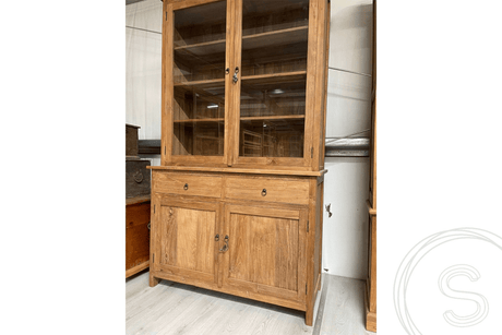 Teakholz Schrank Altholz mit Glas - Souren Furniture (CH)