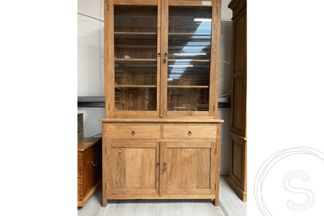 Teakholz Schrank Altholz mit Glas - Souren Furniture (CH)