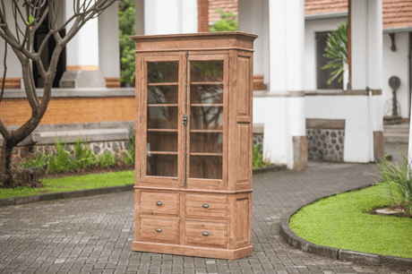 Teakholz Schrank Paris mit 2 Türen Altholz - Souren Furniture (CH)