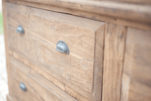 Teakholz Schrank Paris mit 2 Türen Altholz - Souren Furniture (CH)