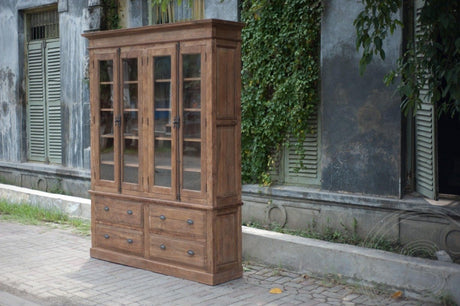 Teakholz Schrank Paris mit 4 Türen Altholz - Souren Furniture (CH)