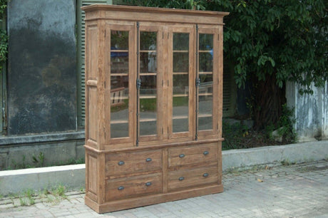 Teakholz Schrank Paris mit 4 Türen Altholz - Souren Furniture (CH)