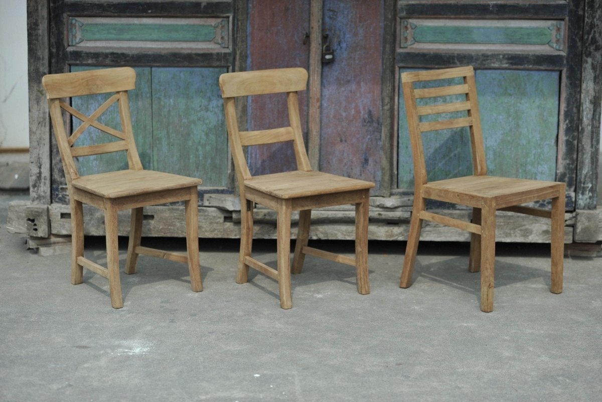 Teakholz Stuhl Berlin mit Kreuz - Souren Furniture (CH)