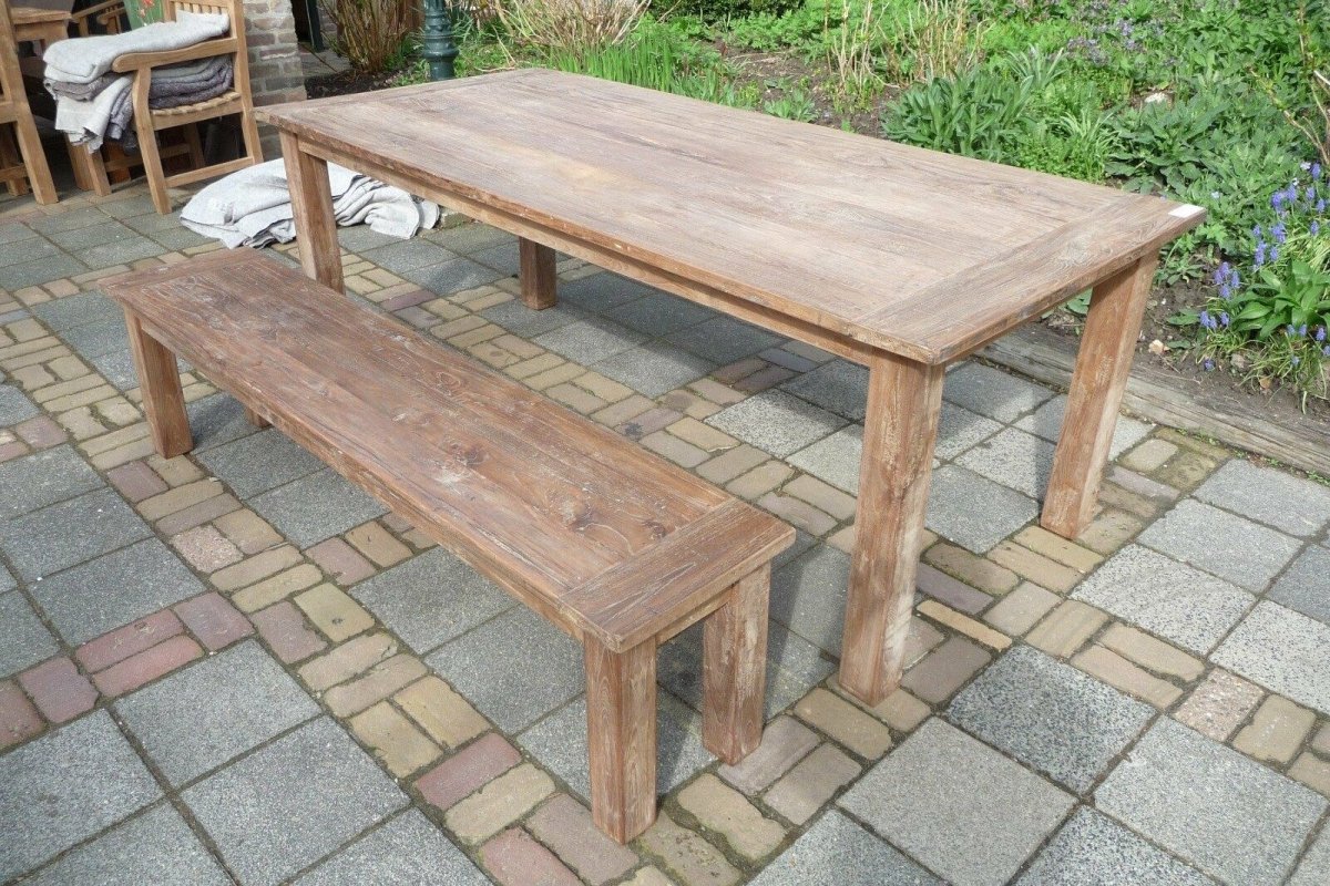 Teakholz Tisch 220 x 100 Altholz - Souren Furniture (CH)