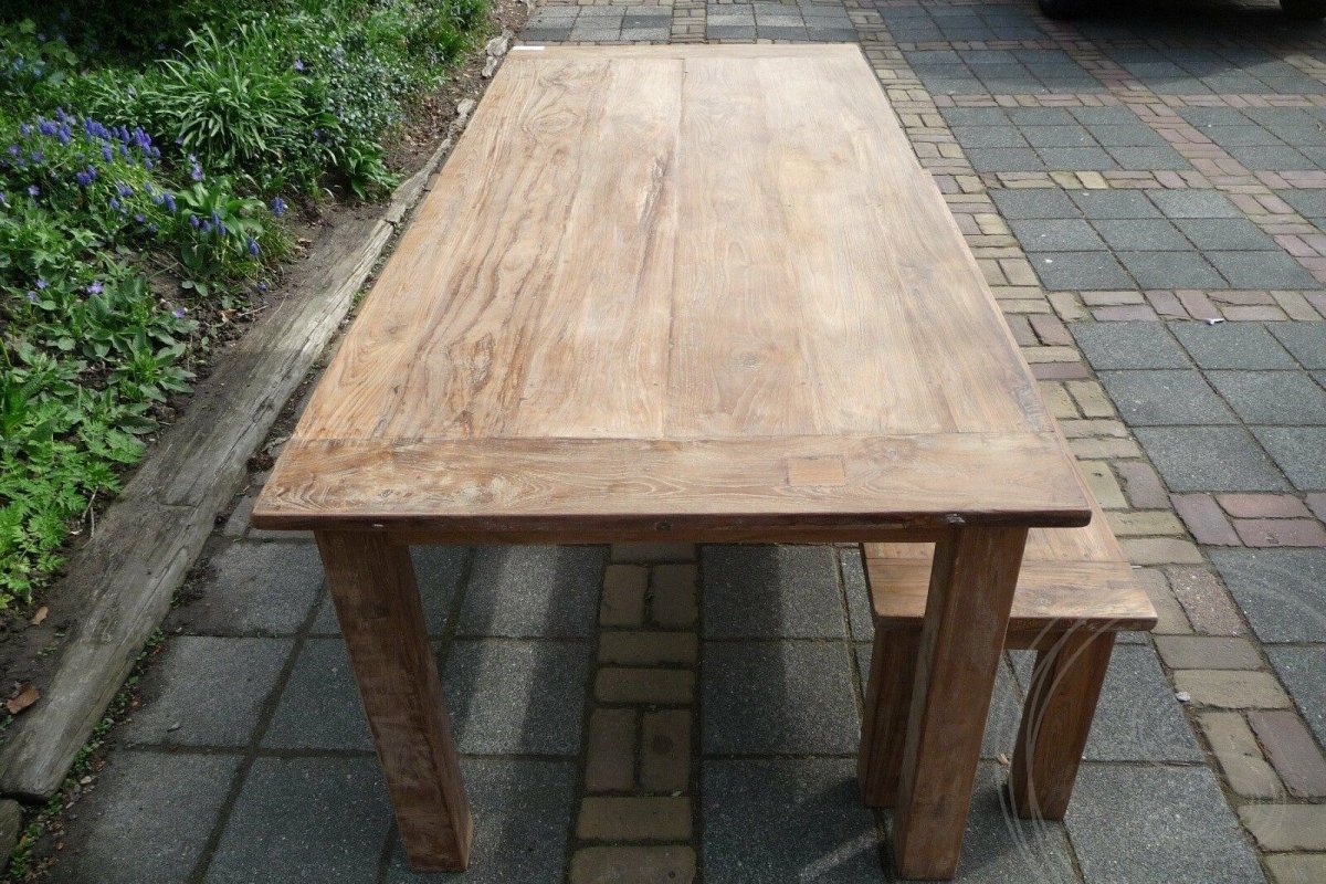 Teakholz Tisch 220 x 100 Altholz - Souren Furniture (CH)