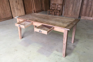 Teakholz Tisch mit Schubladen 200x100cm Altholz - Souren Furniture (CH)