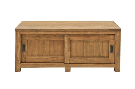 Teakholz TV Möbel mit Schiebetueren 100 x 50 x 50 - Souren Furniture (CH)