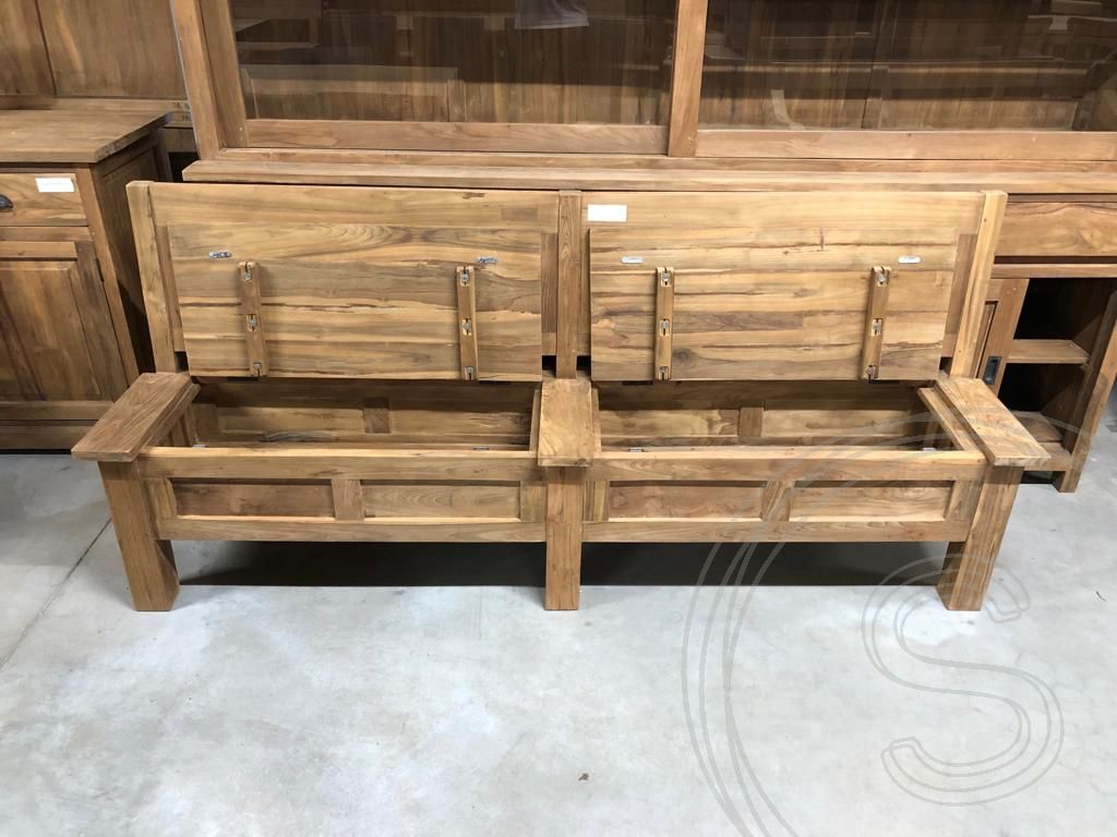 Teak Truhenbank