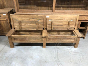 Teak Truhenbank