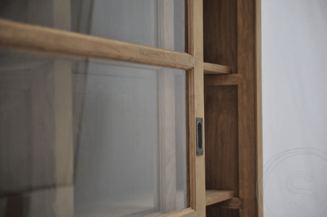 Teakholz Vitrinenschrank 120 cm - Souren Furniture (CH)