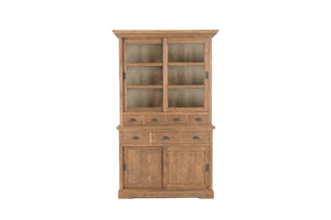 Teakholz Vitrinenschrank 130 cm Altholz - Souren Furniture (CH)