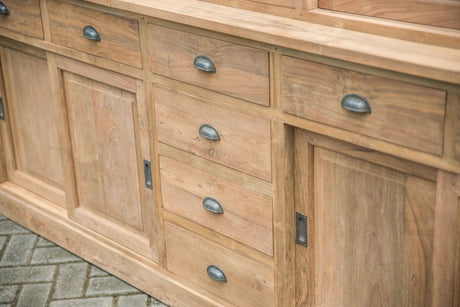 Teakholz Vitrinenschrank 250 cm XXL - Souren Furniture (CH)