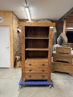 Teak Regalschrank 180 × 90 × 50 cm