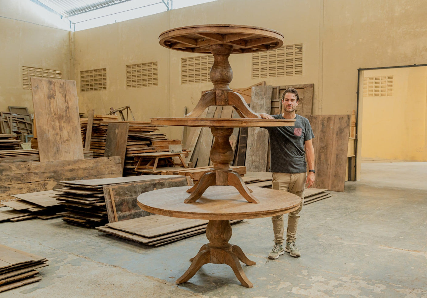 Runder Teak Esstisch Anteak