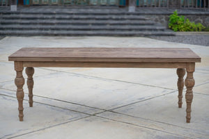 Tisch aus Teakholz mit 220x90cm und gedrehten Beinen - Souren Furniture (CH)