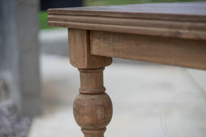 Tisch aus Teakholz mit 220x90cm und gedrehten Beinen - Souren Furniture (CH)