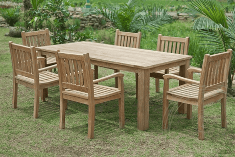 Teak Gartentisch 220x100cm + 6 Beaufort Stühle