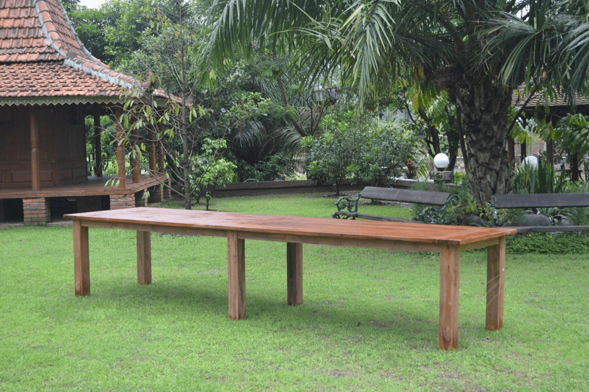 Teak Gartentisch 400x100cm + 12 Beaufort Stühle